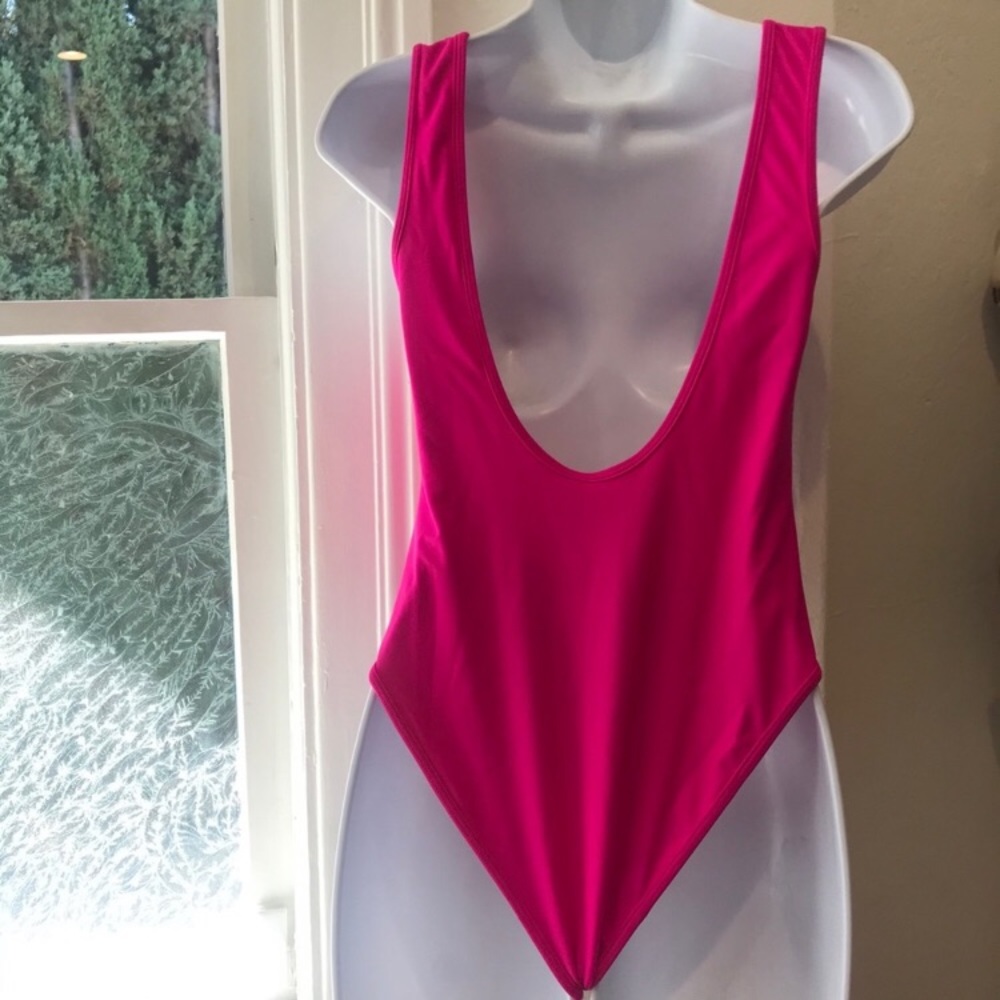 Lovers + Friends Neon Pink 1 PC Zipper Swimsuit - Picture 3 of 6
